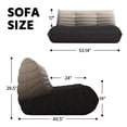 thumbnail image 2 of WHGBJA Adults Bean Bag Chair Loveseat, Lazy Floor Chair Togo Sofa for Kids, High-Density Sponges Filling Gaming Bean Bag, White+Black, 2 of 8