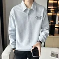 thumbnail image 3 of Sudaderas estampadas holgadas blancas tipo polo, camisetas de poliéster de diseñador para hombre, ropa de calle social, tallas grandes, citas, venta de ropa masculina, 3 of 4