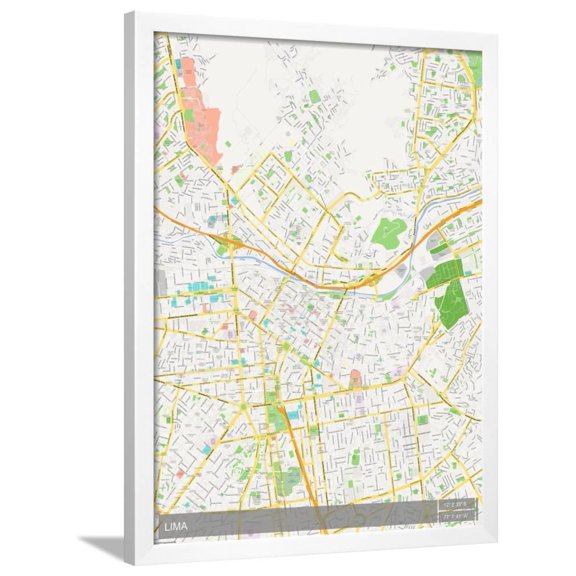 Lima, Peru Map, Framed Art Print Wall Art Sold by Art.Com