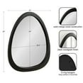 thumbnail image 3 of Kate and Laurel McKinder Mid-Century Asymmetrical Wood Wall Mirror, 24 x 28, Black, Decorative Geometric Irregular Mirror with Robust Wooden Frame and Mid-Century Mirror Look, 3 of 9