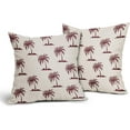 thumbnail image 4 of Burgundy Red Palm Tree Pillow Covers 20X20 Inch Set of 2 Coastal Tropical Plants Coconut Trees Decorative Pillow Cases Summer Beach Vintage Cushion Case Hawaiian Home Decor For Sofa Couch Outdoor, 4 of 6
