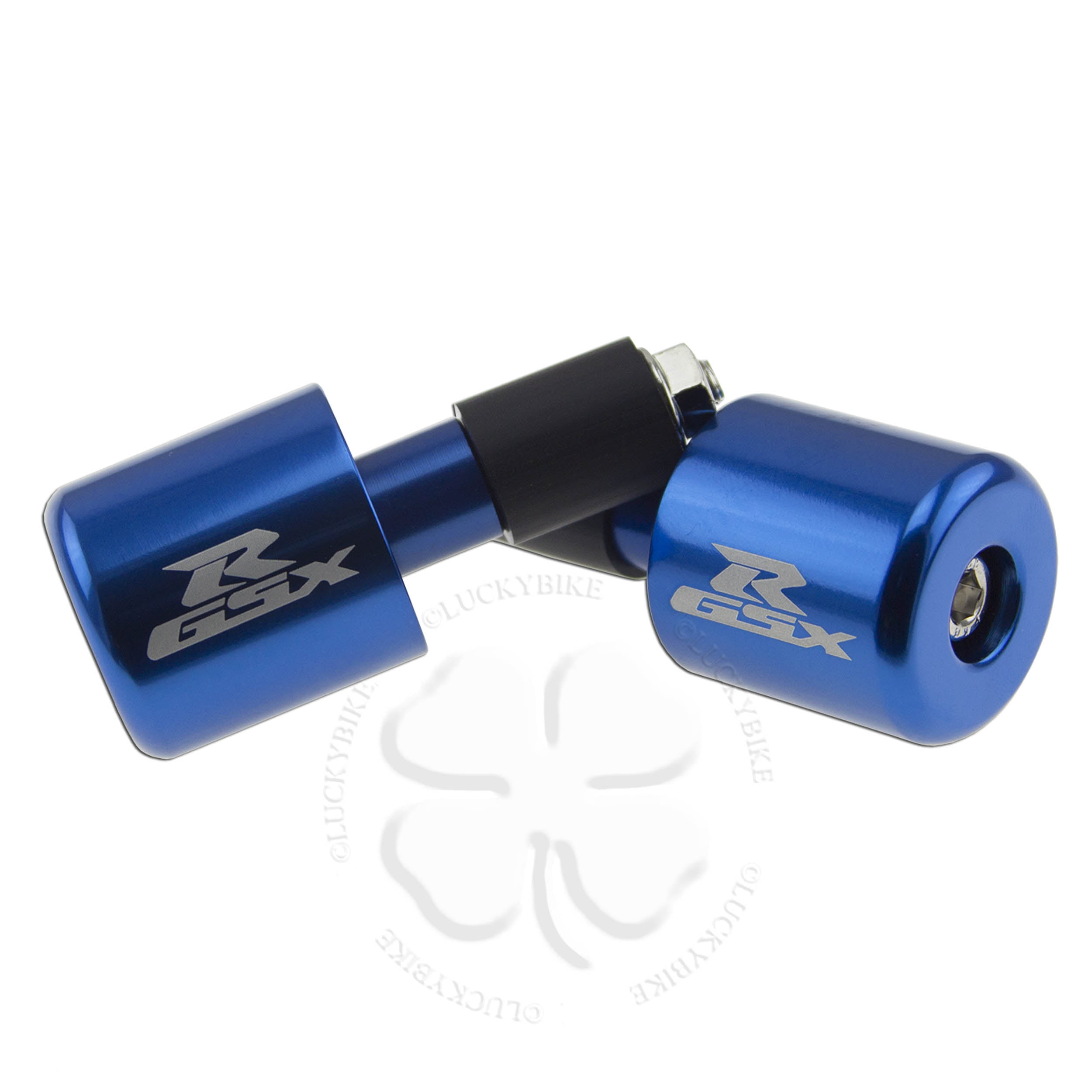 Handle Bar End CNC GSXR Engraved Blue For Suzuki GSXR Slug Weight Slider Etched 
