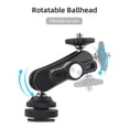 thumbnail image 3 of Mini Cool Ballhead Multi-Function Double Ball Dead Adapter with Cold Shoe Mount & 1/4 Inch Screw for DSLR Camera Camcorder    LED Light Microphone, 3 of 7