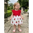 thumbnail image 5 of RUINIXCW Newborn Baby Girl Summer Cherry Tulle Dress Cake Smash Outfit Baby Girls Photoshoot Outfits Cherry Embroidered Bow Ruffled Trim Flying Sleeve Princess Tutu Dress, 5 of 9
