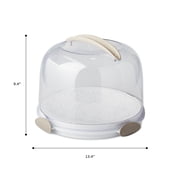 Better Homes & Gardens Round Cake Carrier with Clear Plastic Cover, 13 Diameter, Dishwasher Safe, Best Used for Leftover Storage and Party Transportation