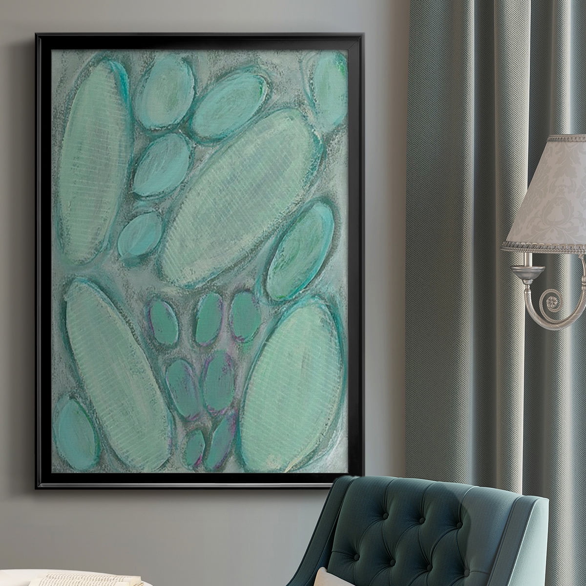 Blue Orbs I Premium Framed Print, in Gold, Black, or Silver - Ready to Hang