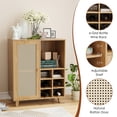thumbnail image 4 of Aukfa Rattan Sideboard Cabinet with Wine Rack, Wooden Buffet Bar Cabinet with Storage for Kitchen, Dining Room,Black, 4 of 8