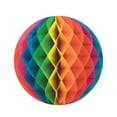 thumbnail image 2 of Club Pack of 24 Multi Color Honeycomb Hanging Tissue Ball Decorations 12", 2 of 4