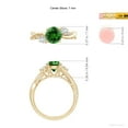 thumbnail image 5 of ANGARA Lab Grown 1.2 Ct Emerald & Diamond Twisted Vine Engagement Ring for Women in 14K Yellow Gold (Size-7mm) | May Birthstone, Anniversary, Jewelry Gift for Women | Lab-Grown Emerald Ring, 5 of 8
