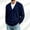 Dark Blue, variant on Hvogkswy Mens Cardigan Sweater V-Neck Long Sleeve Button Down Knitted Sweaters Solid Casual Big&Tall Cardigan M-4XL