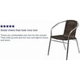 thumbnail image 4 of Wubio Commercial Aluminum and Dark Brown Rattan Indoor-Outdoor Restaurant Stack Chair, 4 of 9
