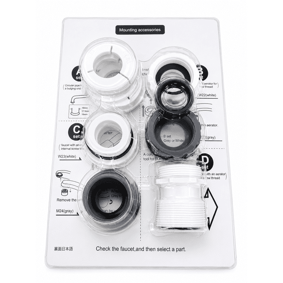 8 Pieces Mounting Accessories Set for Large Plastic Adaptor (Not Included).Compatible for Various Types of Kitchen faucets.