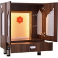 thumbnail image 2 of The Mandir Store Home Temple / Home Mandir / Wooden Mandir with Doors in Walnut Brown Colour, 2 of 7