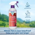 thumbnail image 4 of Nikwax Tent & Gear, Tent & Gear Solarproof, 500 ml, impermeabilización en aerosol y protector UV, protector contra la lluvia, restaura la repelencia al agua DWR en telas para exteriores, moscas para l, 4 of 5