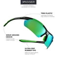 thumbnail image 2 of Xagger Polarized Lightweight UV400 Wrap Around Sport Sunglasses for Men Women Baseball Softball Running Glasses, 2 of 6
