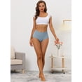 thumbnail image 5 of Unique Bargains Women's Tummy Control Lace Trim Ribbed Soft Underwear XL Light Blue, 5 of 6