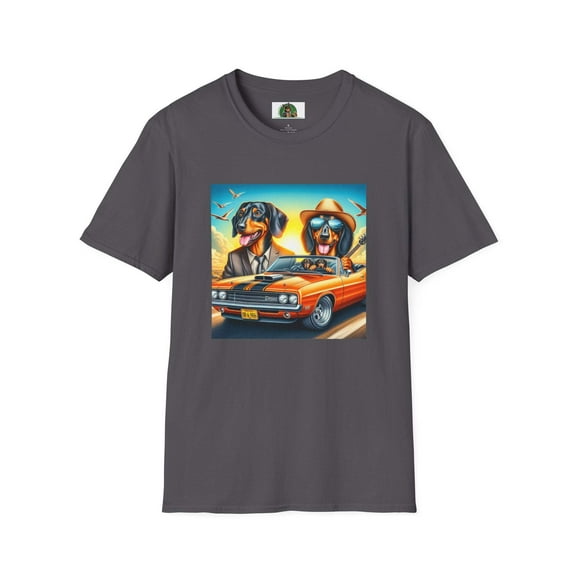 Dachshund car driving t shirt