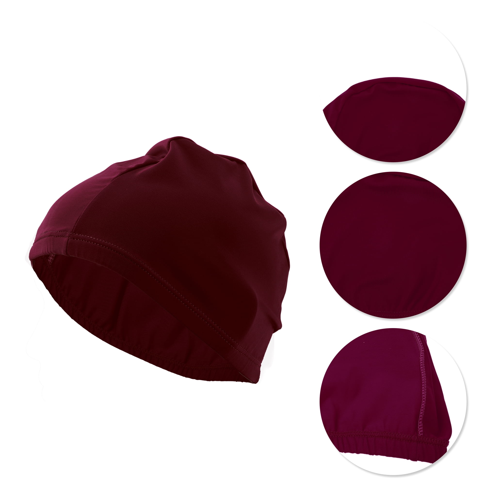 Unique Bargains Elasticity Swim Cap Measuring for Comfortable Fit Wine Red