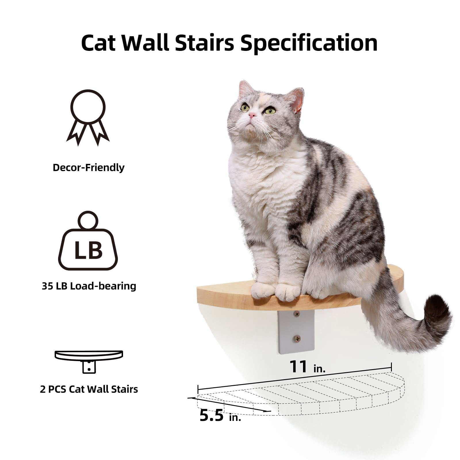 Cat Wall Perch Set With 2 Pedals, Transparent Capsule, For Sleeping Playing Climbing Lounging