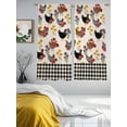 thumbnail image 3 of Farmhouse Rooster Sheer Curtains 72 Inch Length 2 Panels Set Window Treatments, Vintage Watercolor Flowers Black Plaid Rod Pocket Semi Curtains for Living Room/Bedroom/Kitchen Décor, 104"W x 72"L, 3 of 7