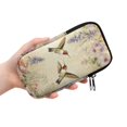 thumbnail image 2 of SEANATIVE Double Glasses Case Zipper Glasses Pouch Bags with 2 Compartment, Multifunctional Eyeglasses Case Mini Phone Purses Small Storage Bag for Eyeglasses, Vintage Hummingbird Floral, 2 of 7