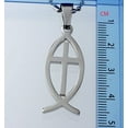 thumbnail image 2 of R.H. Jewelry Stainless Steel Pendant, Christian Fish and Cross, 2 of 3