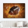 thumbnail image 2 of wall26 Canvas Wall Art Print Set Blaze Fire Explosion Football Close Up Sports Athletes Digital Art Modern Art Modern Scenic Colorful Fun Ultra for Living Room, Bedroom, Office - 24"x36", 2 of 5