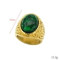 thumbnail image 3 of 14K Yellow Gold Cool Unique Black full color Stone Ring Retro Old Totem Jewelry For Man, 3 of 6
