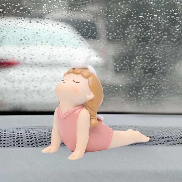 Adorable Yoga Pose Estatua Contemplación Adorno Arte Creativo Regalos Coleccionables Resina inconfundible Bunny Girl para Escritorio Estantería Mochizuki Macarena Estatua de pose de yoga