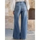 thumbnail image 3 of Pantalones vaqueros anchos con forma de flamencos, cintura media, punto holgado, para mujer, 3 of 6