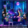 thumbnail image 5 of Y YUNHSOM Blacklight Fantasy Dragon Tapestry UV Glow Wall Hanging for Mystical Room Decor(59" x 79"), 5 of 8