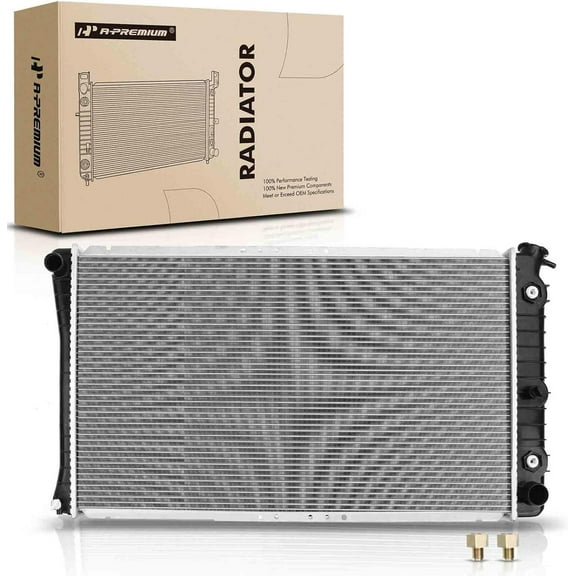 A-Premium Engine Coolant Radiator with Transmission Oil Cooler Compatible with Buick Electra, LeSabre, Park Avenue & Oldsmobile 98 & Pontiac, V6 3.8L, Automatic Trans, Replace# 52450284, 52450285