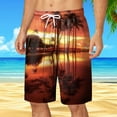 thumbnail image 2 of JIKNTTR Men's Drawstring Walk Short Summer Fashion Printed Shorts Elasticated Waisted Beach Pants Stylish Summer Beach Stretch Short, 2 of 5
