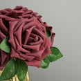 thumbnail image 2 of Efavormart 24Pcs Artificial Flowers Real Touch Burgundy Foam Roses Wired Stem Perfect for DIY Wedding Bouquets Centerpieces Bridal Shower Party Home Decor Flower Arrangement, 2 of 11