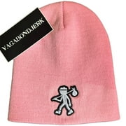 PInk Vagabond Jerk LogoMan Knit Beanie Hat
