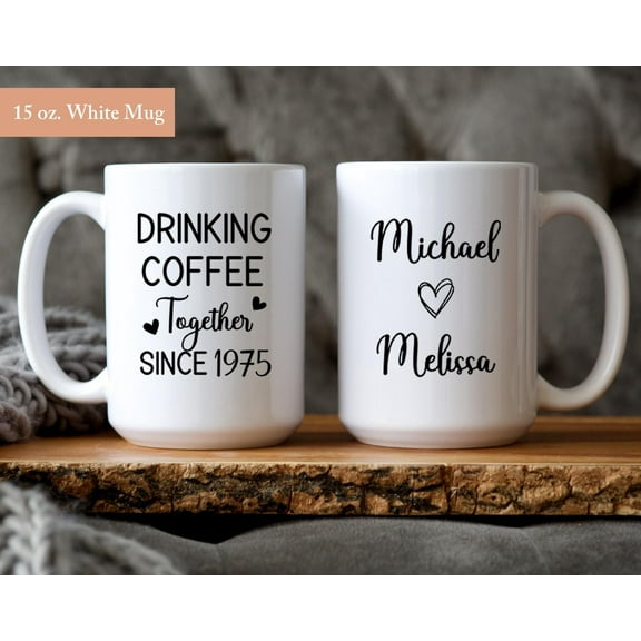 50th Anniversary Coffee Mug, 50th Anniversary Gift, Custom Anniversary Coffee Cup, Personalized 50th Anniversary Coffee Mug, Ceramic Mug 15Oz