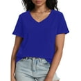 thumbnail image 4 of Womens T Shirts V-Neck Short Sleeve Summer Tops Casual Basic Tees Trendy, 4 of 5