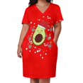 thumbnail image 3 of Vestido vegano con bolsillos sueltos y suéter Vestido largo de noche para mujer, 3 of 7