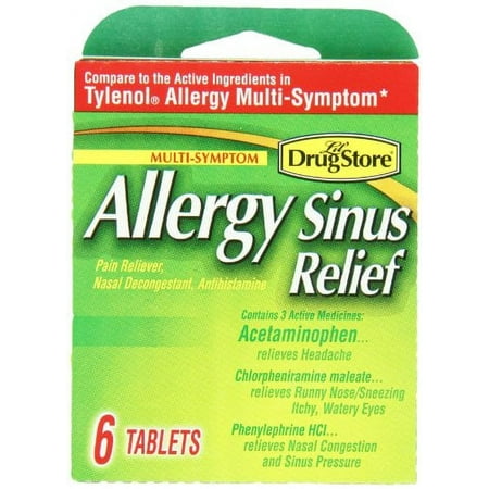 4 Pack Lil Drugstore Products Allergy Sinus Relief 6 Count Each