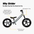 thumbnail image 4 of Bicicleta Balance Strider Sport de 12 pulgadas, gris mate, para niños de 1 a 4 años, 4 of 6