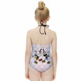 thumbnail image 4 of Cuphead Mugman Children's One-piece Swimwear Halterneck Swimsuit Summer Beach Girl's Bathing Suits Breathable Beachwear, 4 of 7