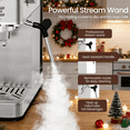 thumbnail image 6 of Auseo 20 Bar Espresso Machines with Milk Frother Steam Wand, Espresso Coffee maker with Visual Pressure Gauge, Ground Coffee & Capsule, Espresso/Cappuccino/Latte/Mocha for Home, 6 of 8