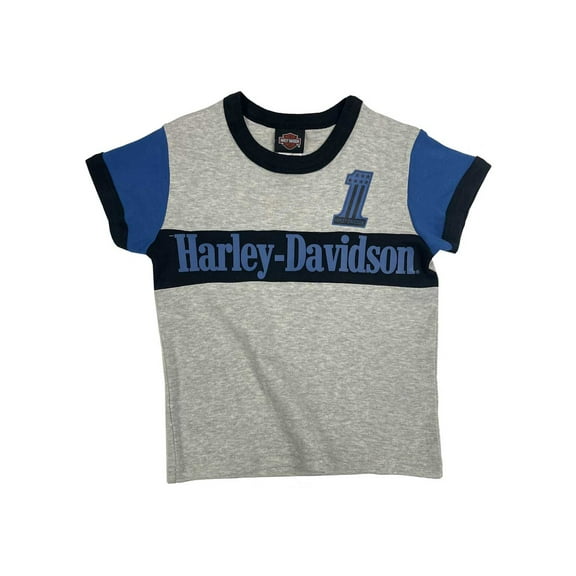 Harley-Davidson Little Boys' Colorblocked Short Sleeve Knit Tee - Gray (4/5), Harley Davidson