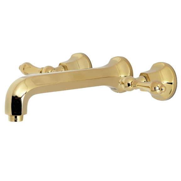 Kingston Brass KS4122AL Metropolitan 2-Handle Wall Mount Bathroom Faucet, Polished Brass