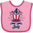 thumbnail image 3 of Inktastic 4th of July with Hat Flags and Stars Boys or Girls Baby Bib, 3 of 4