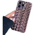 thumbnail image 6 of for iPhone Case,Luxury ElectroPlated Weave Flash Soft TPU Silicone Camera Lens Protection Soft Shockproof Phone Case (Purple,iPhone 13 Pro), 6 of 6