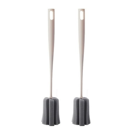 

FaLX 2Pcs Removable Flexible Bottle Sponge PP Rinses Clean Bottle Brush for Bathroom
