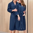 thumbnail image 3 of Sakmal Waffle Women Robes Kimono Long Length Plus Size Sleepwear for Women Blue Cozy Womens Robe M, 3 of 4