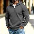 thumbnail image 2 of Casual Hoodies for Men,Half Zip,Long Sleeve Solid Sweatshirt with Kangaroo Pocket for Campus Daily Looks, 2 of 6