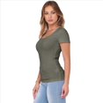 thumbnail image 2 of Camiseta de Canalé Entallada para Mujer, Color Verde , Talla L, 2 of 9